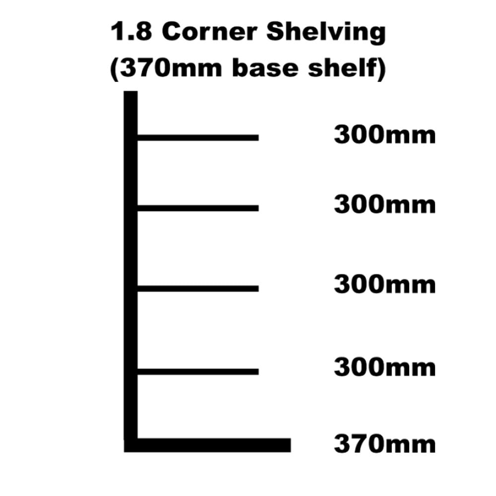 Corner shelving 370mm base