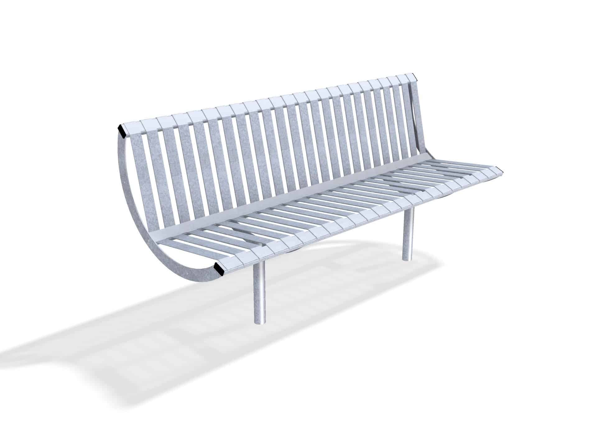 Rockingham Steel Seat Bench  with Back | Street Furniture