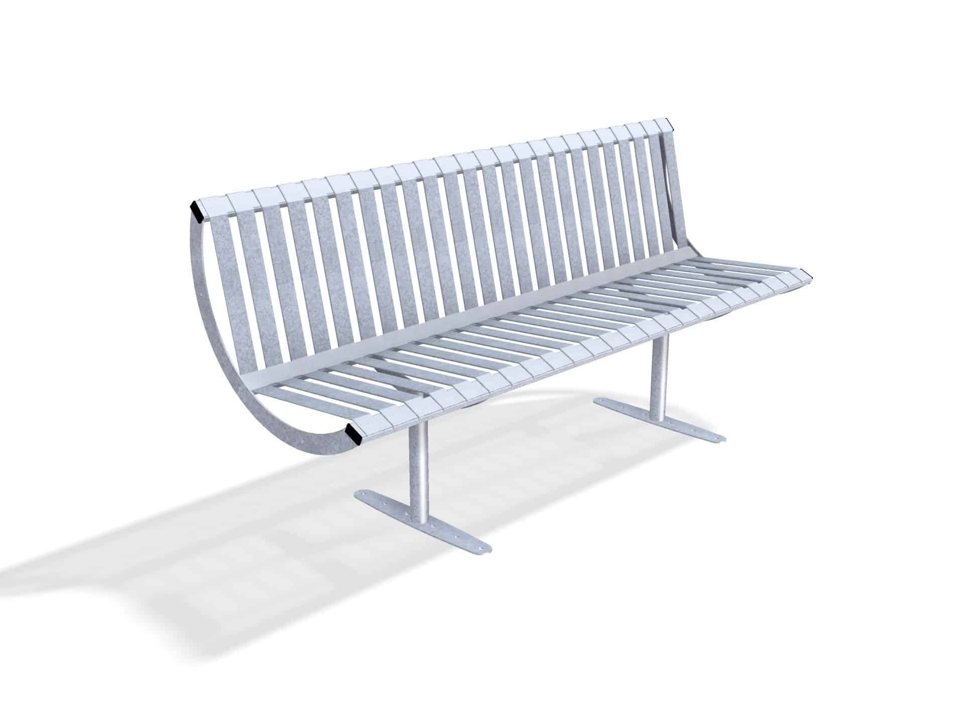 Rockingham Steel Seat Bench  with Back | Street Furniture