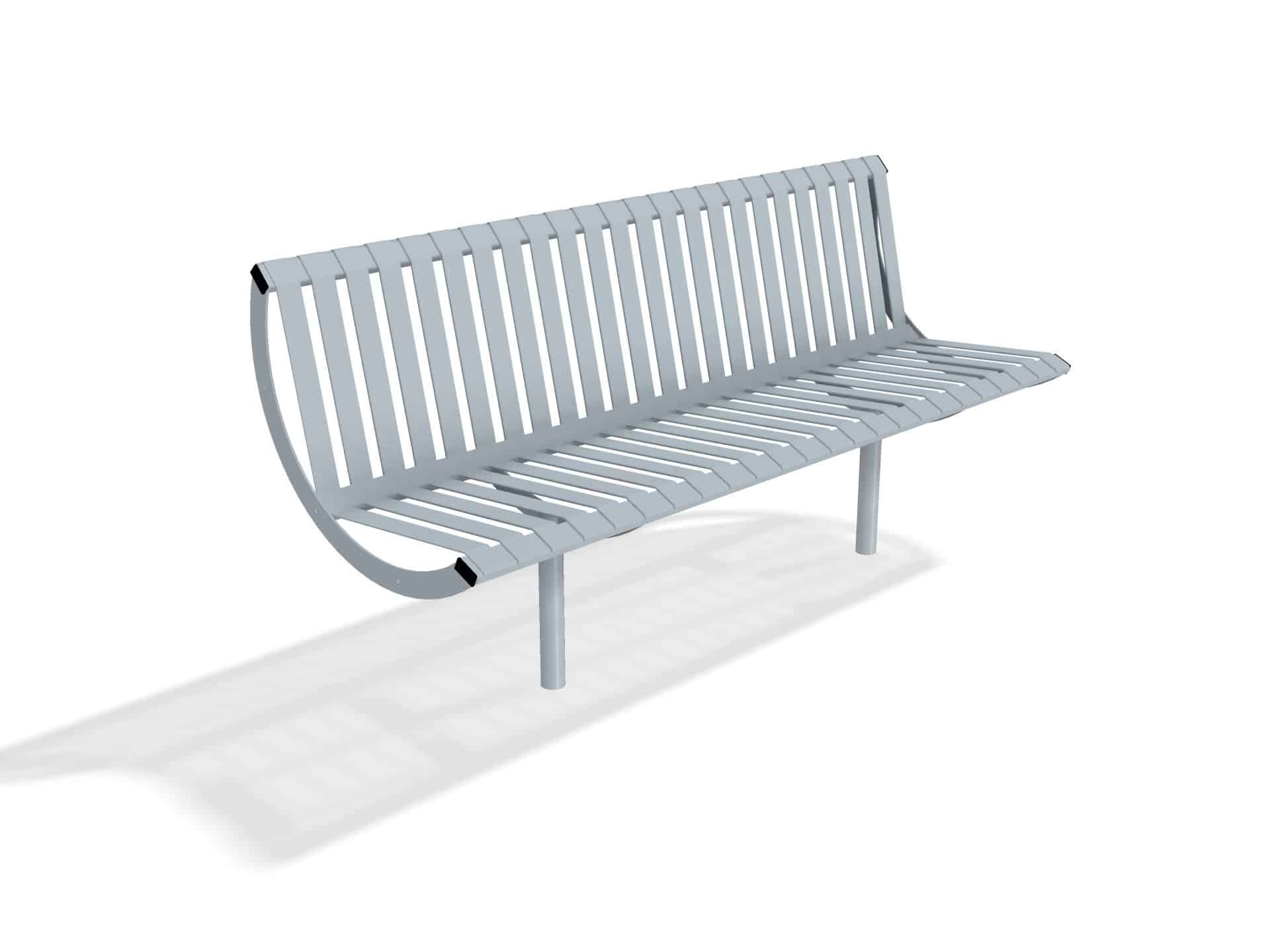 Rockingham Steel Seat Bench  with Back | Street Furniture