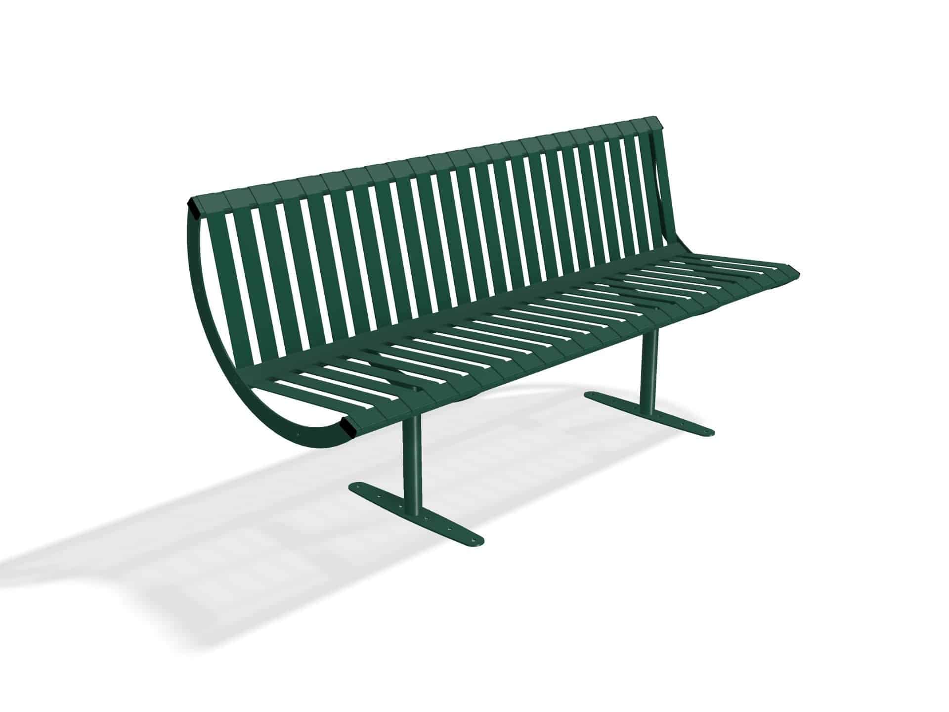 Rockingham Steel Seat Bench  with Back | Street Furniture