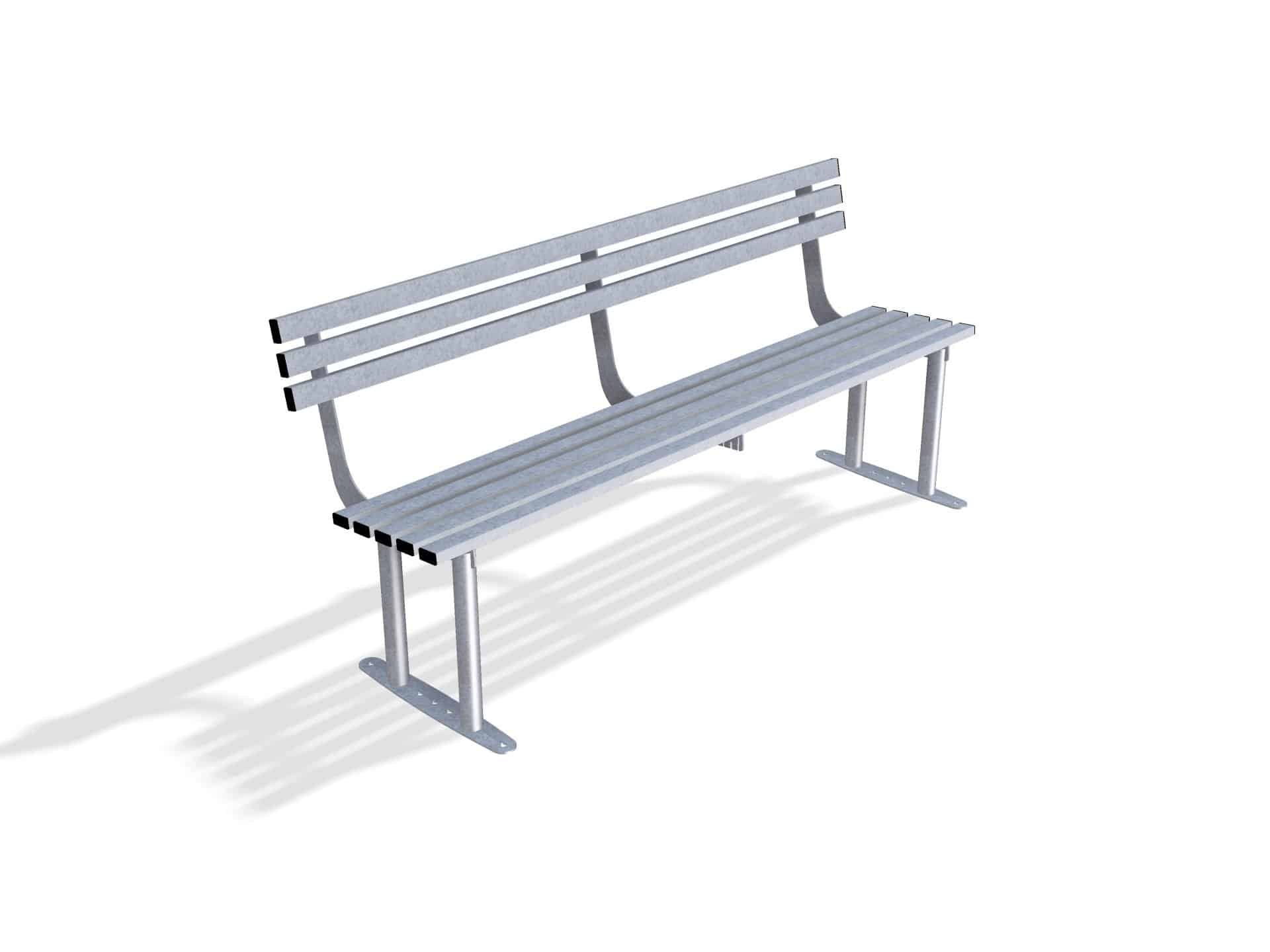 Outdoor Mild Steel Bench Seat with Back  | Haddon Street Furniture