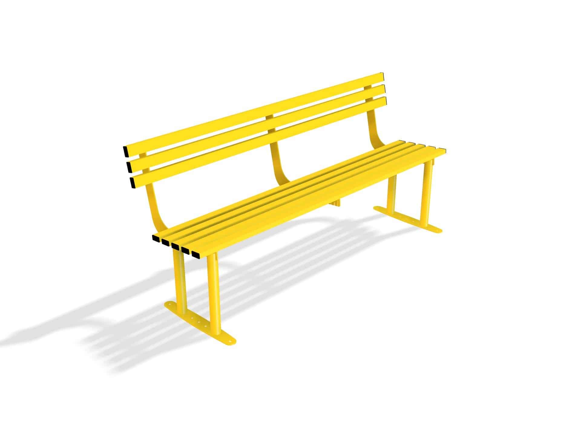 Outdoor Mild Steel Bench Seat with Back  | Haddon Street Furniture