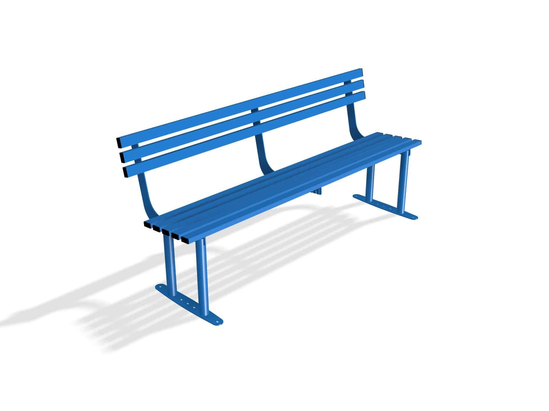 Outdoor Mild Steel Bench Seat with Back  | Haddon Street Furniture
