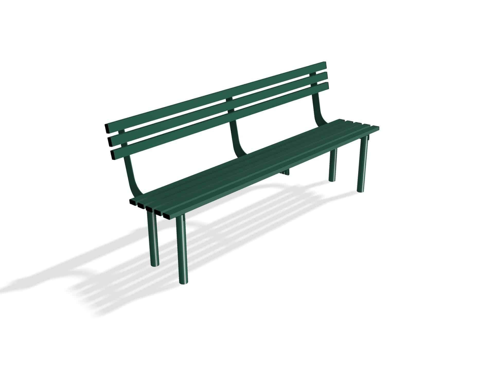 Outdoor Mild Steel Bench Seat with Back  | Haddon Street Furniture