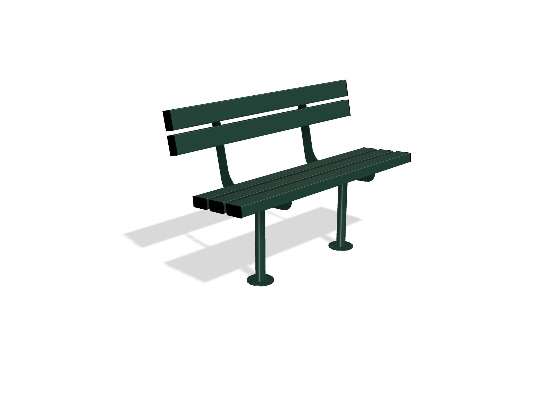 Outdoor Mild Steel Bench Seat with Back  | Gretton Street Furniture