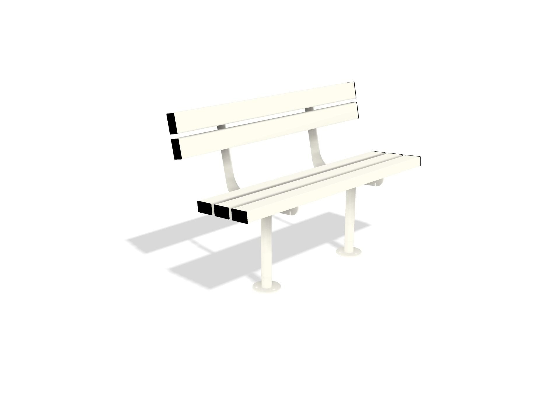 Outdoor Mild Steel Bench Seat with Back  | Gretton Street Furniture