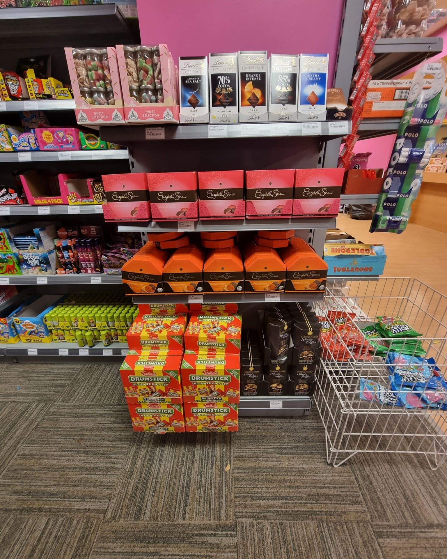 Retail shopping shelves