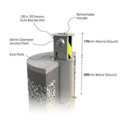 Autolok Telescopic ground anchor for motorcycles quads and trailers