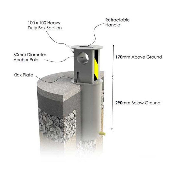 Autolok Telescopic ground anchor for motorcycles quads and trailers