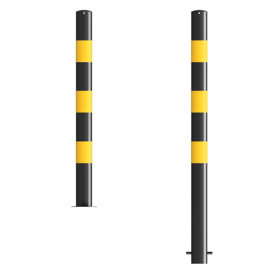 Black Yellow Galvanised Mild Steel Bollards