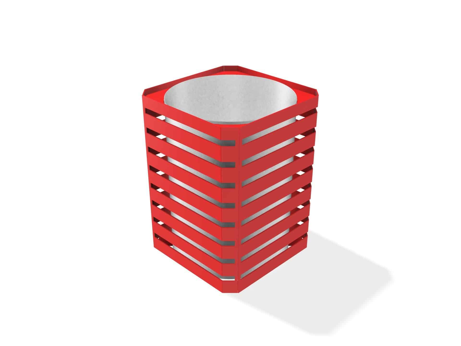 Carlton Litter Bin - Galvanised, Galv Powdercoated or Stainless Steel