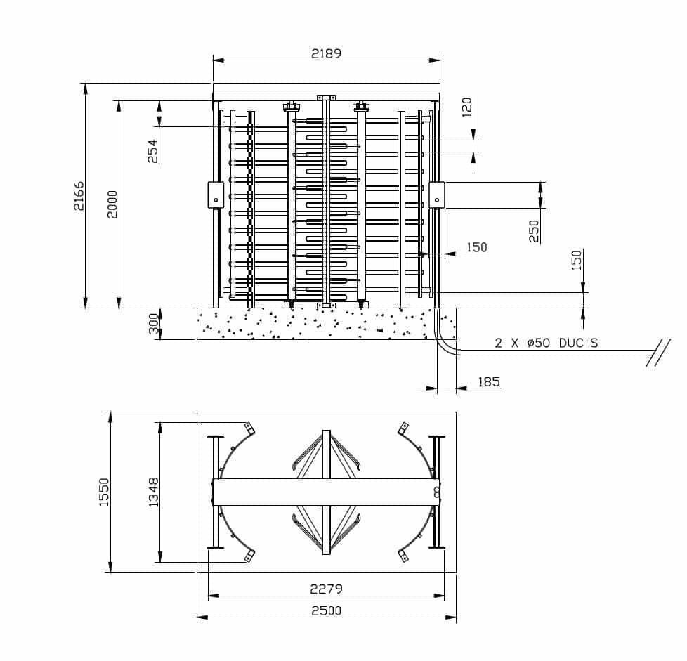 Dalby Full Height Double Turnstile Security Gate