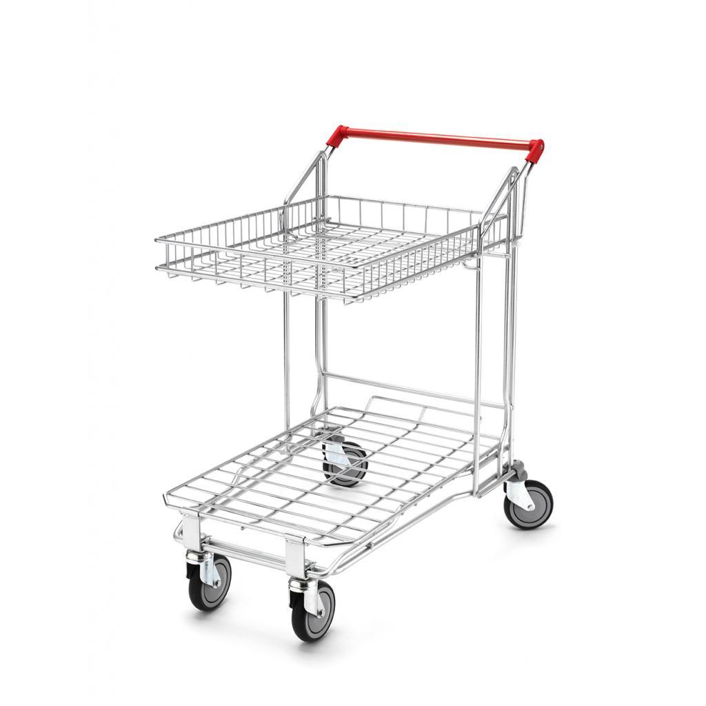 Flatbed shopping trolley red