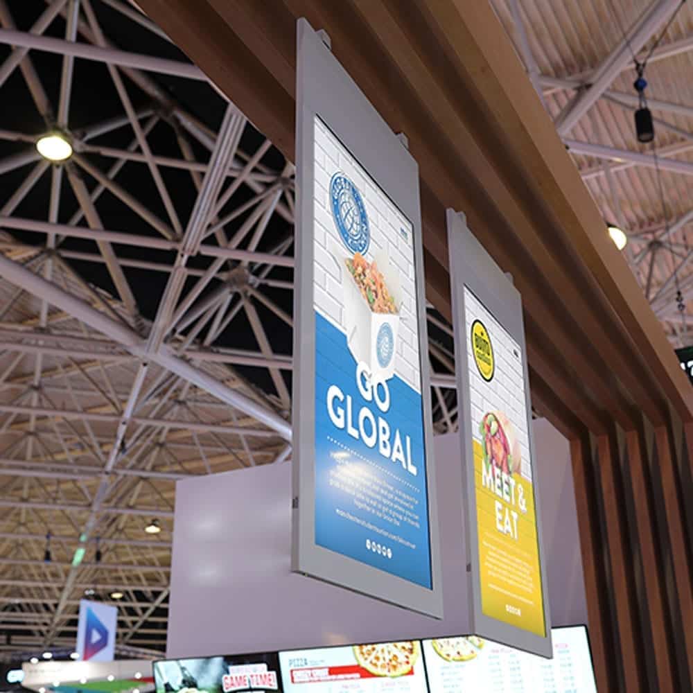 Digital Hanging Double Sided Window Display