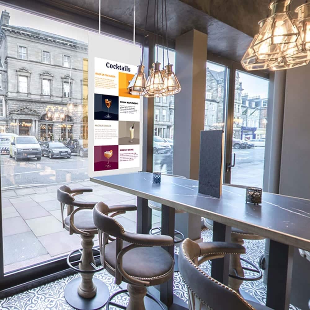 Digital Hanging Double Sided Window Display