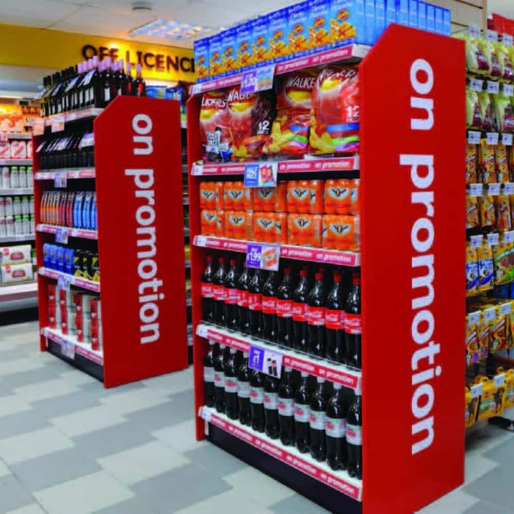 Shelving End Promo Bay 1.4m High with Base Shelf