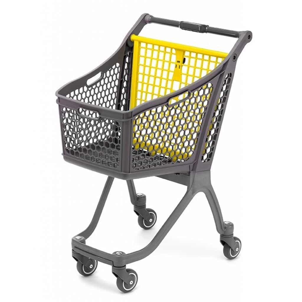 Plastic Shopping Trolley Yellow 75L