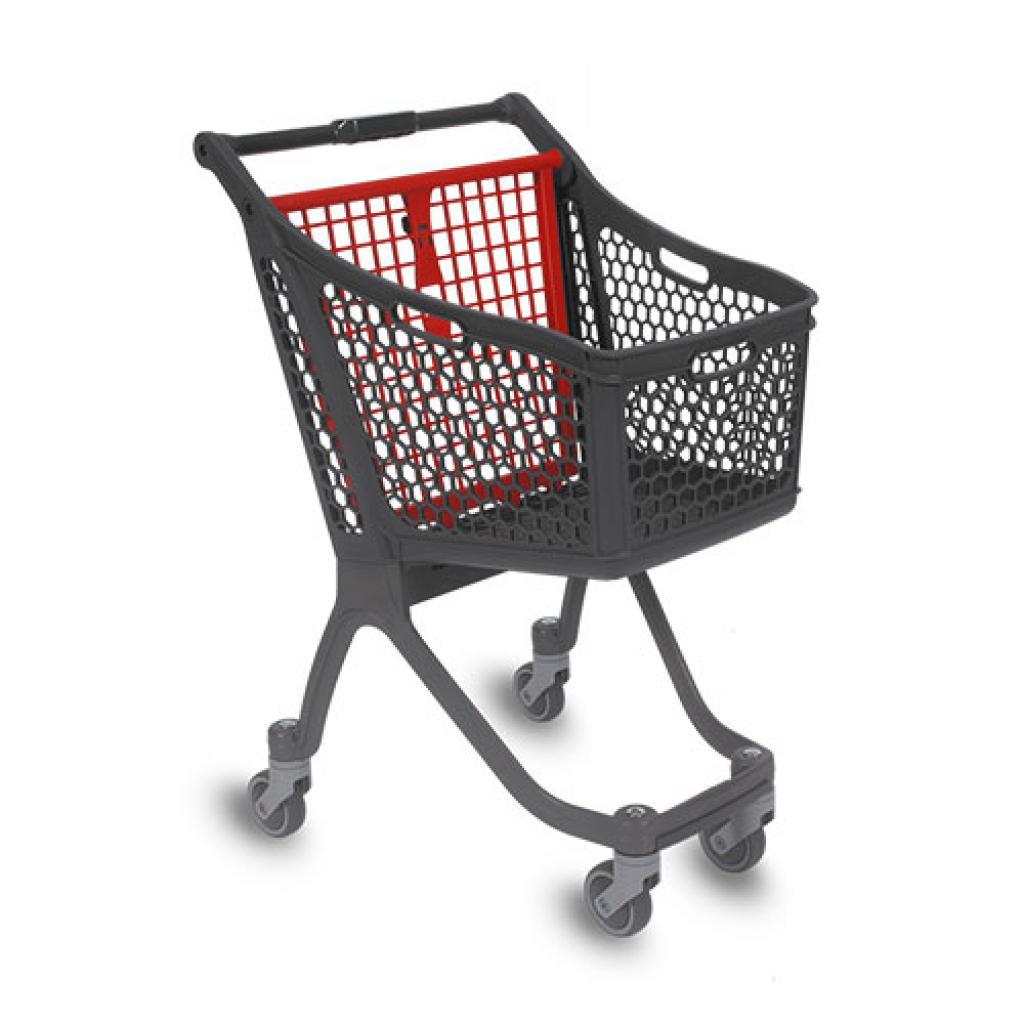 Plastic Shopping Trolley Red 75L
