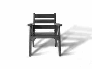 Plastic Table and Chair Set - Recycled - Black/ Brown