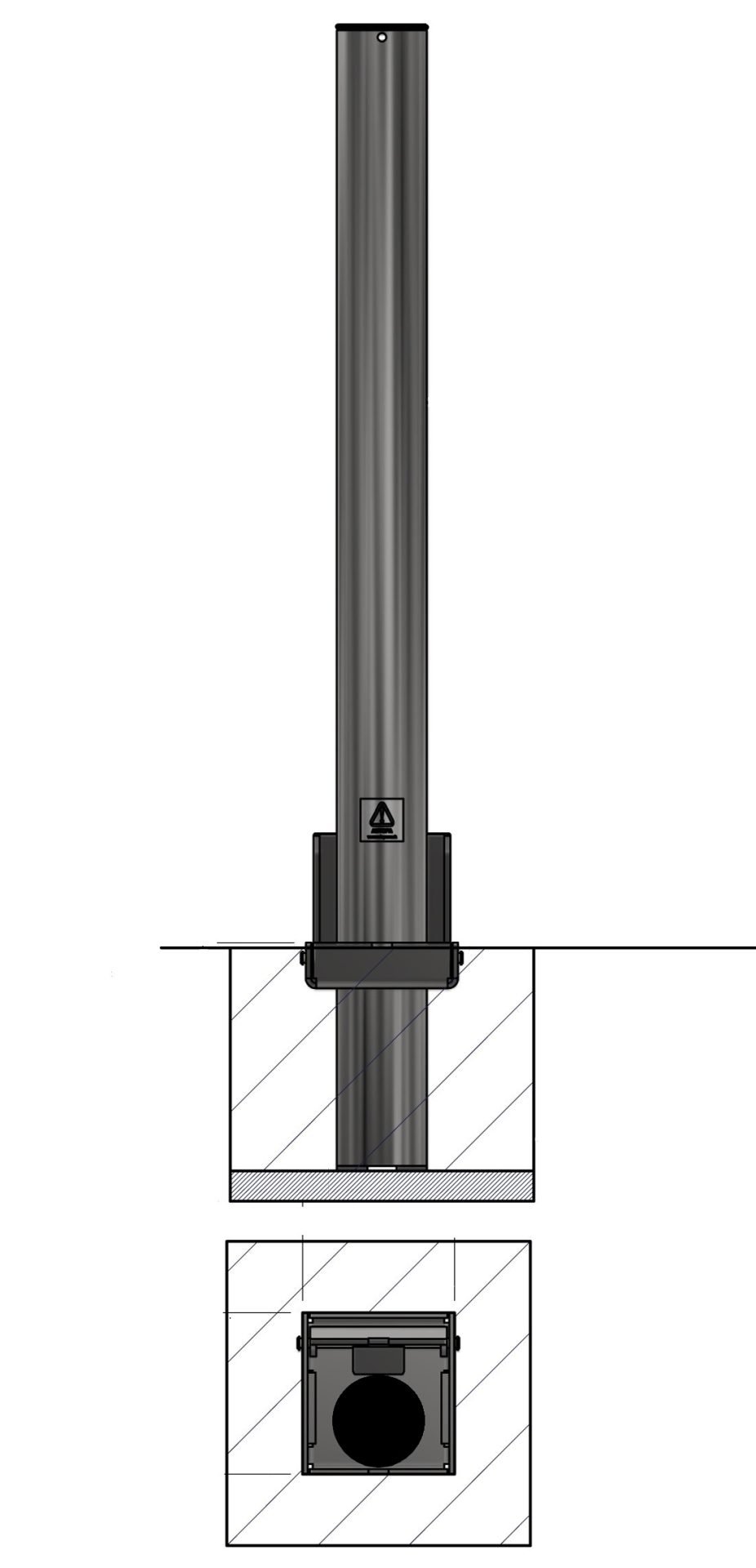 Removeable Yellow Galvanised Steel Bollards | 750mm Above Ground