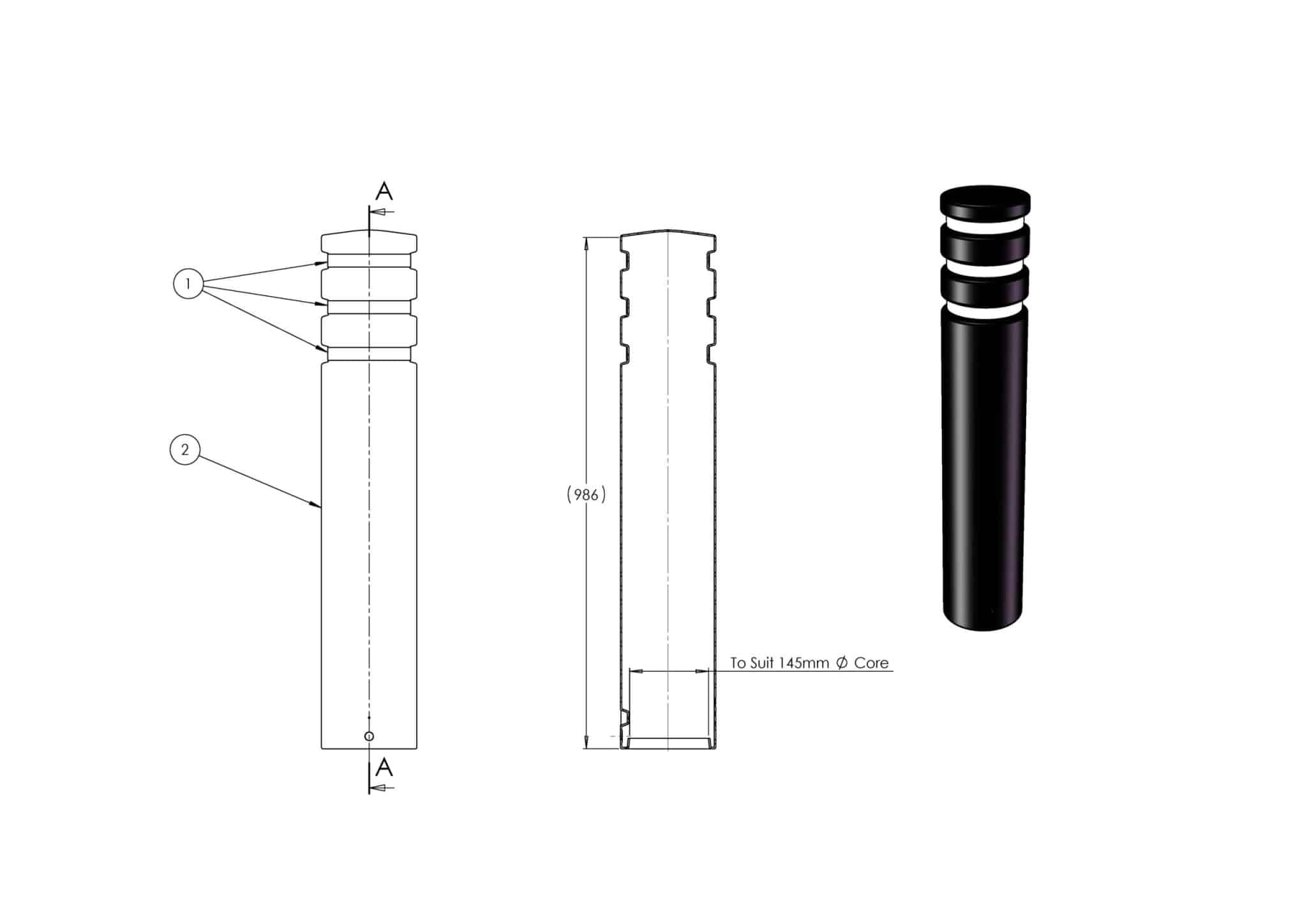 Large Plastic Bollard Sleeve Cover