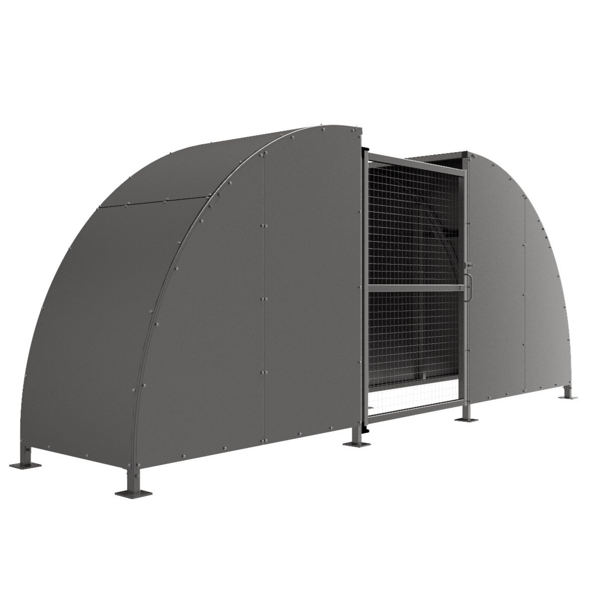 Secure Cycle Compound | Galvanised Roof Bike Enclosure including Cycles Stands