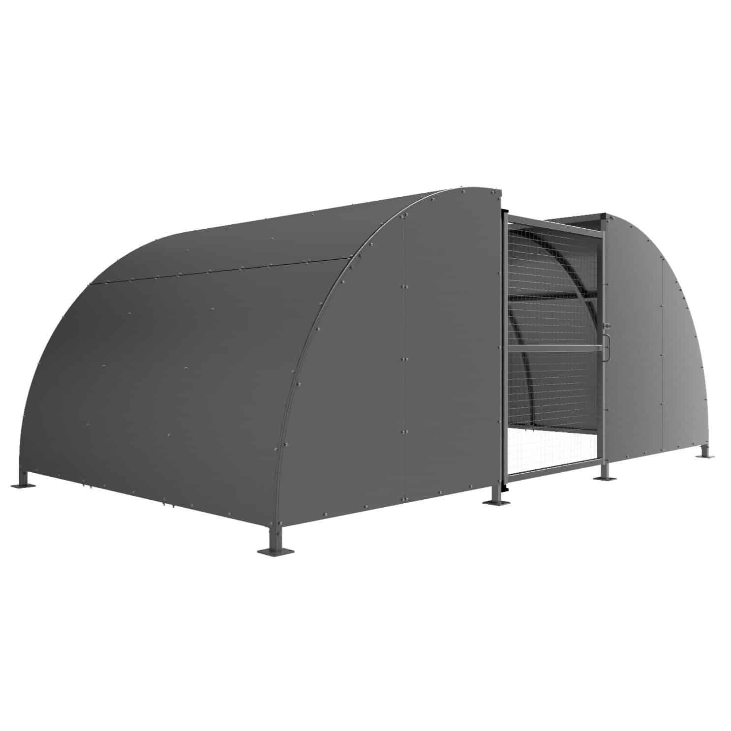 Secure Cycle Compound | Galvanised Roof Bike Enclosure including Cycles Stands