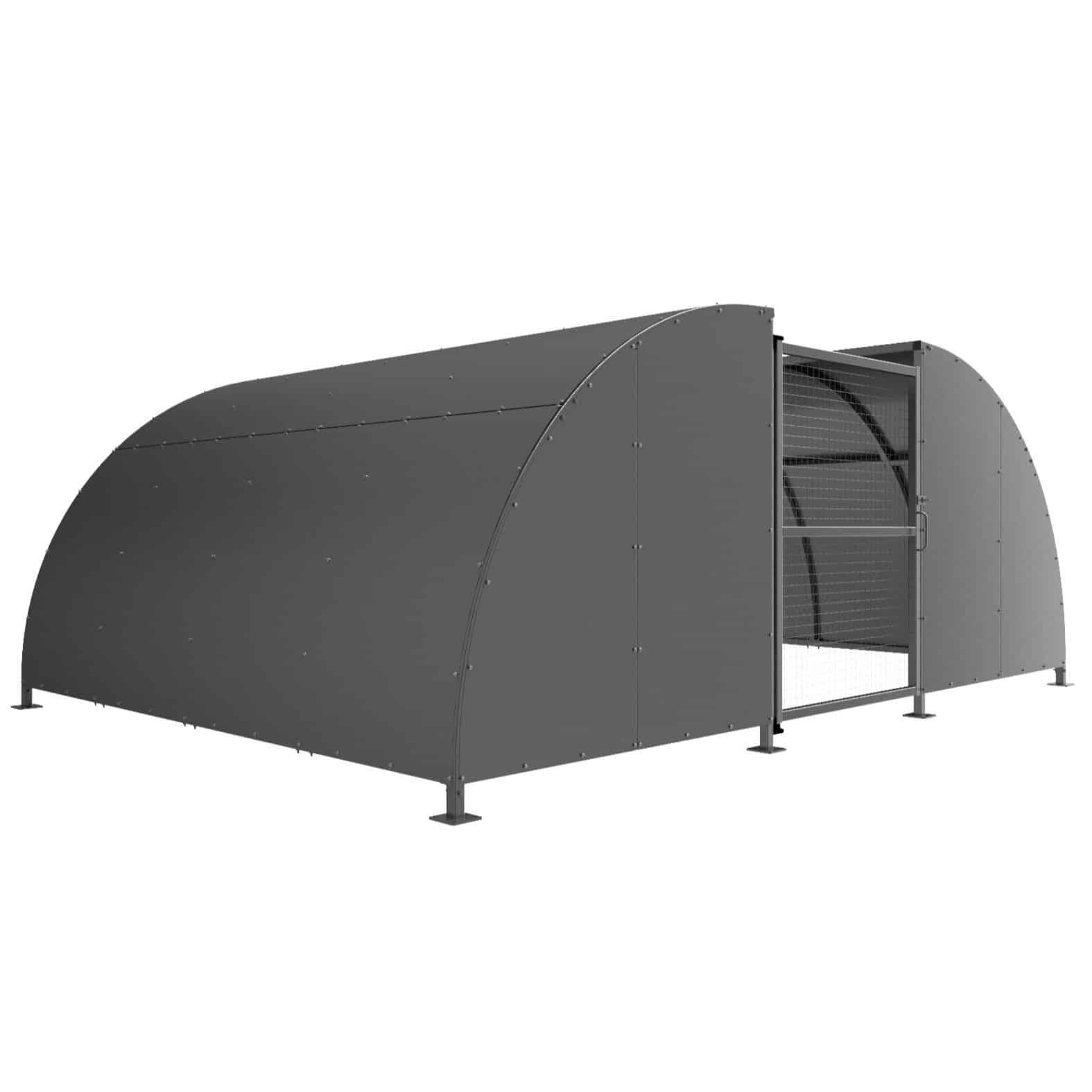 Secure Cycle Compound | Galvanised Roof Bike Enclosure including Cycles Stands