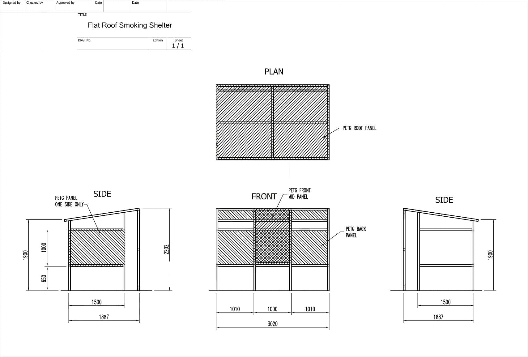 Smoking Shelter | Curved Roof