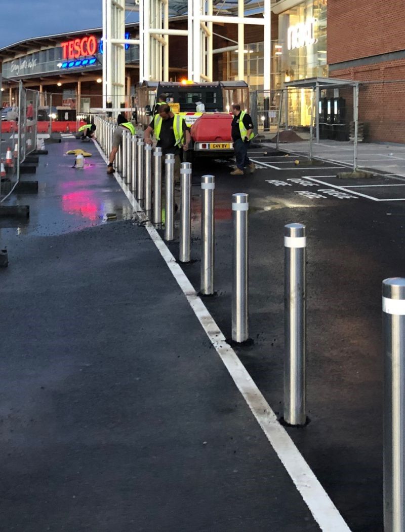 Stainless Steel Bollards 304 Grade | Semi-Domed Top 900mm Above Ground