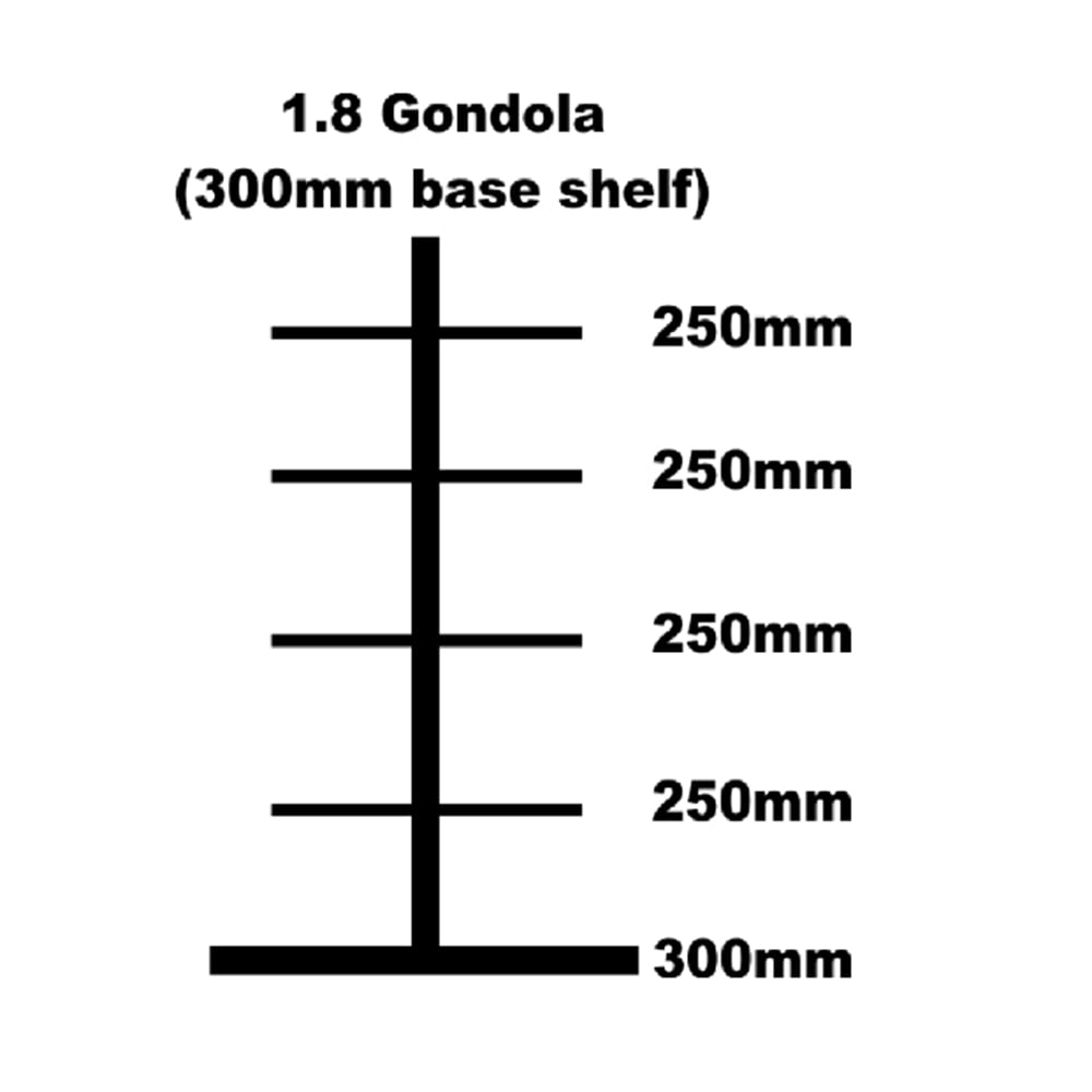 Gondola 300mm base shelf