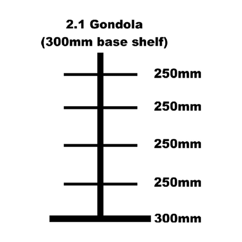 Gondola 300mm base shelf