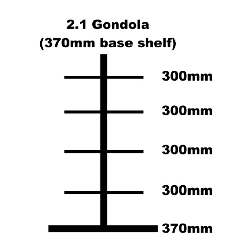 Gondola 370mm base shelf