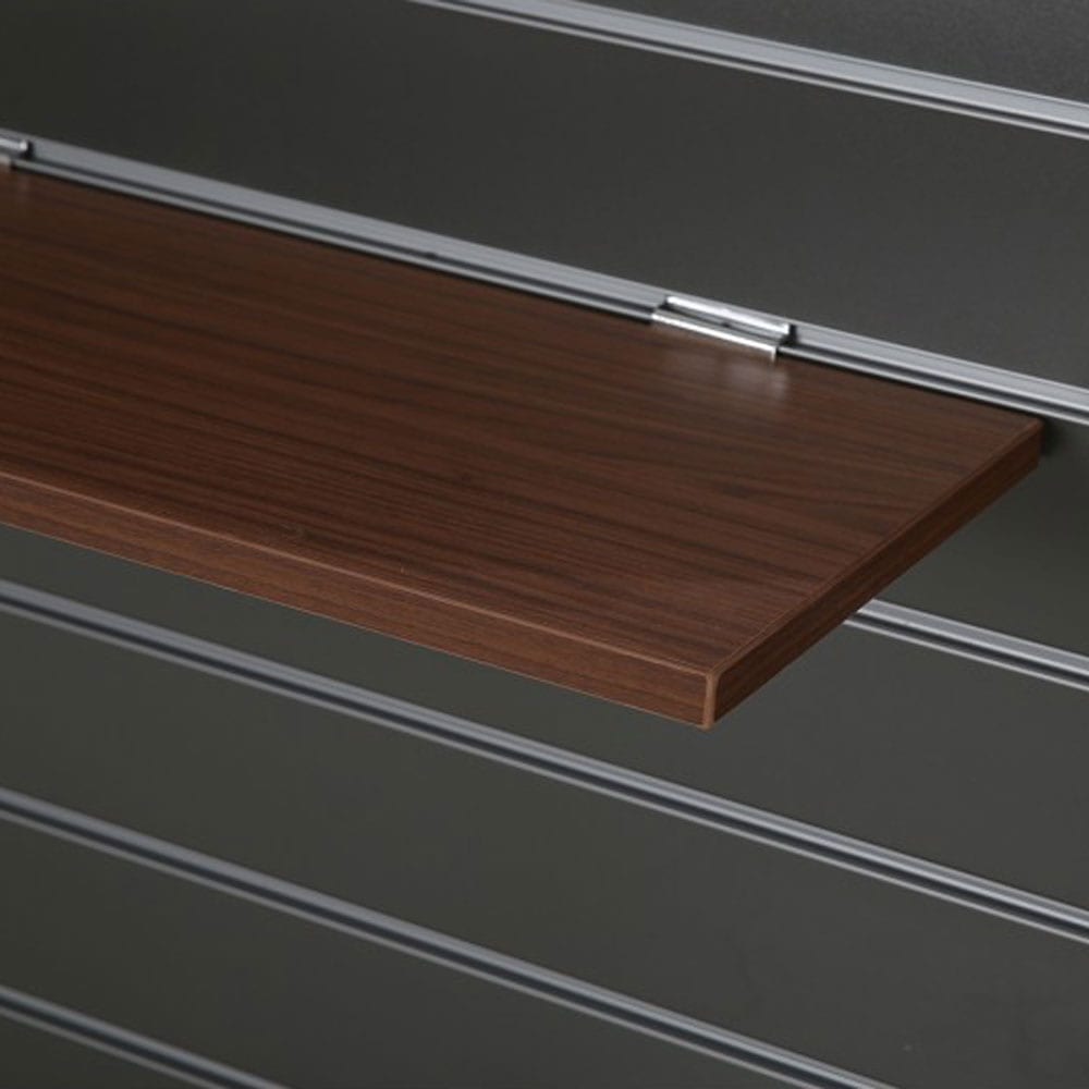 Slatwall walnut shelf