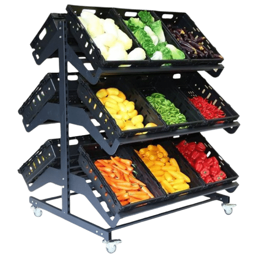 Double sided fruit and vegetable display