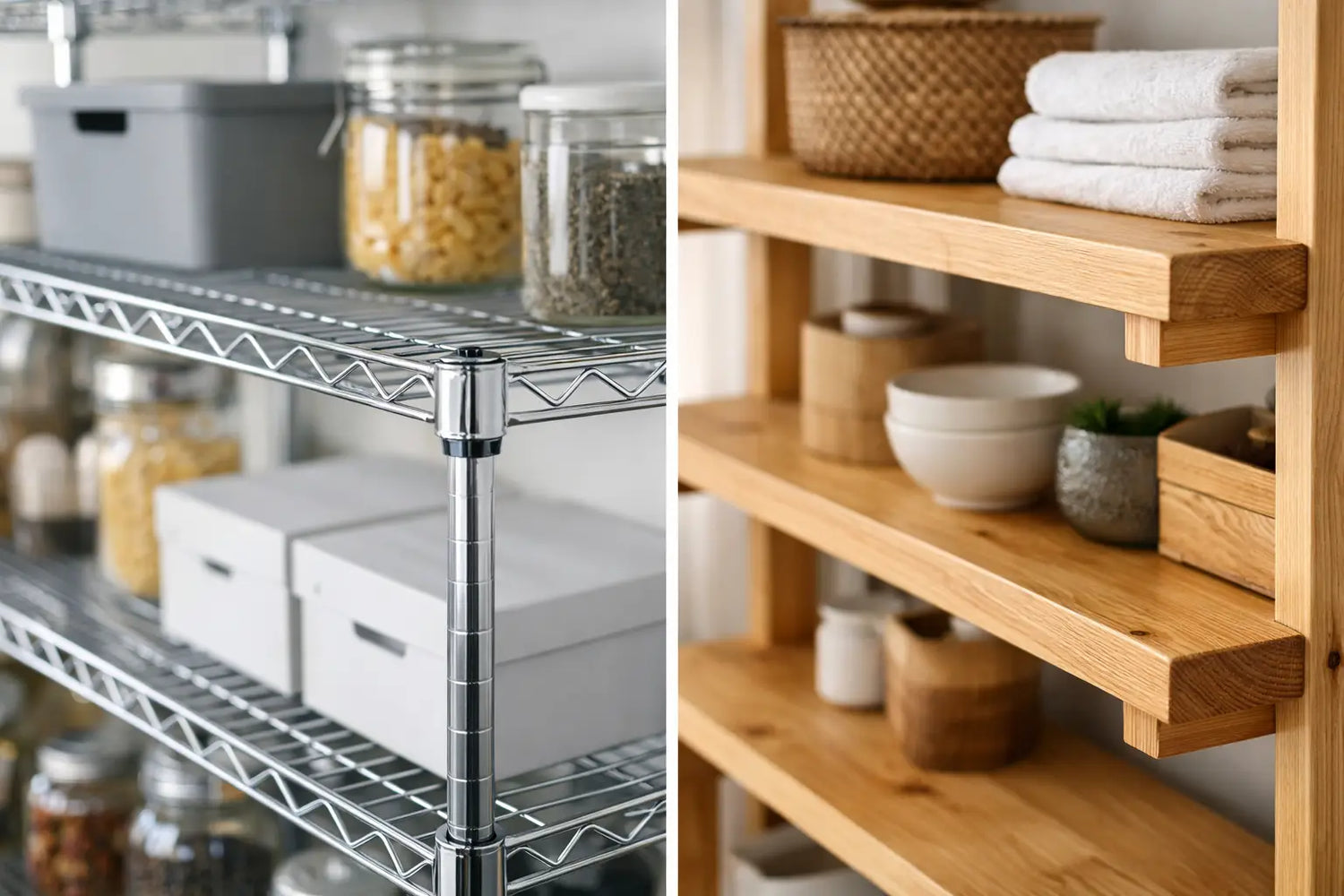 Wire Shelving vs Timber Shelving