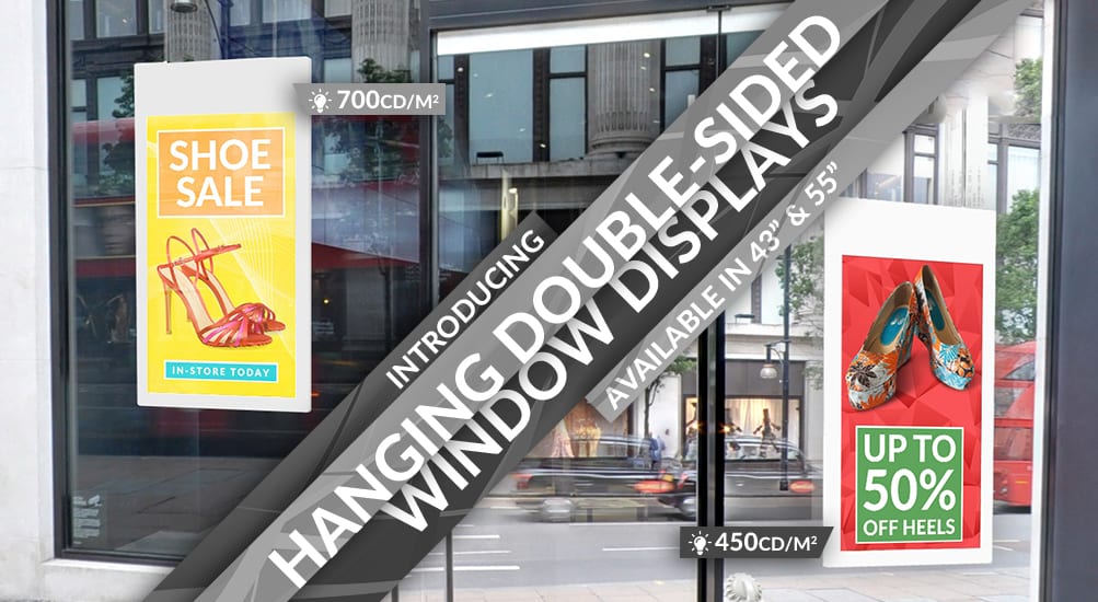 New Digital Window Double Sided Hanging Displays - Store Fittings Direct