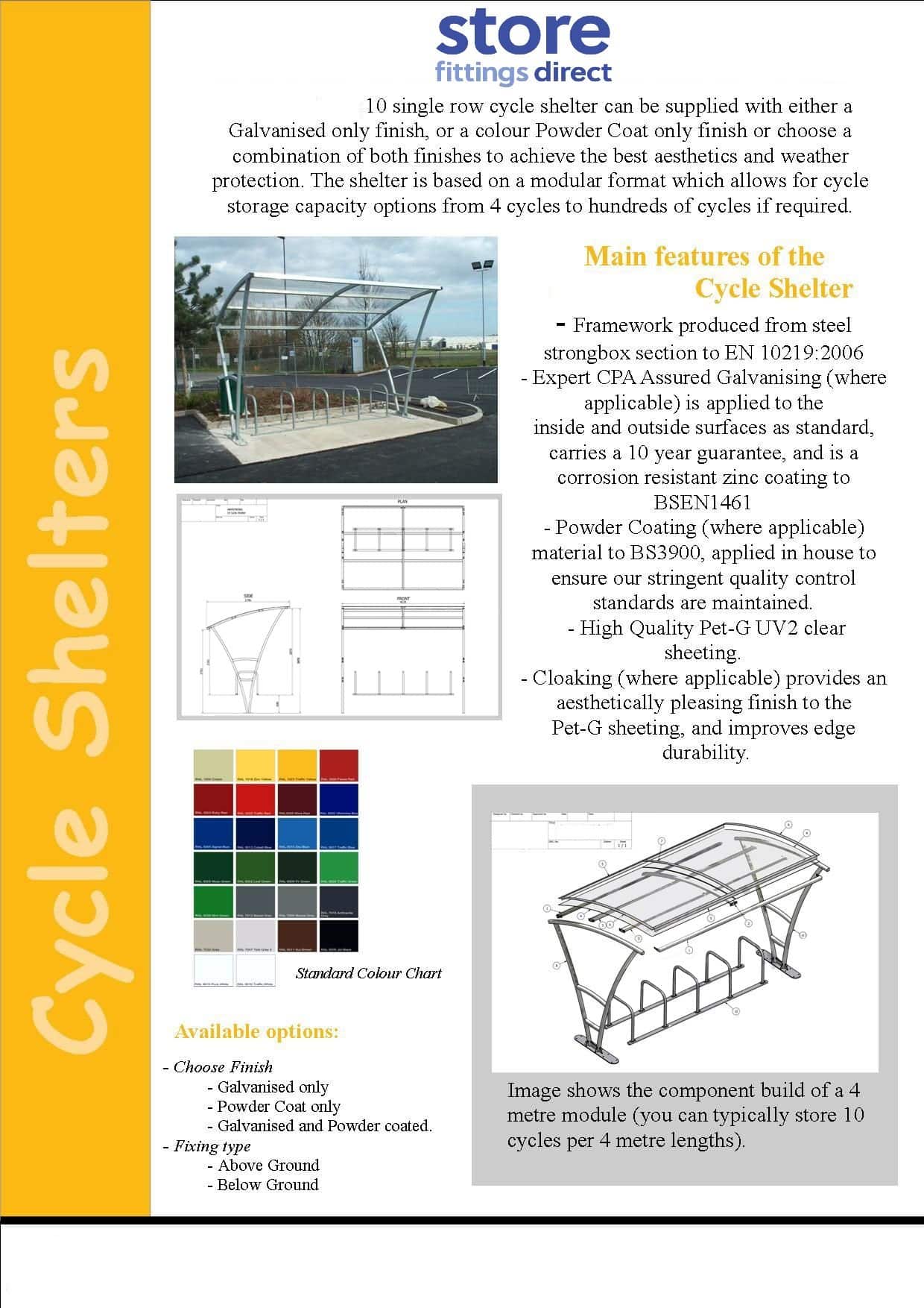 10 Bike Shelter | Kingsway Highline - Store Fittings Direct