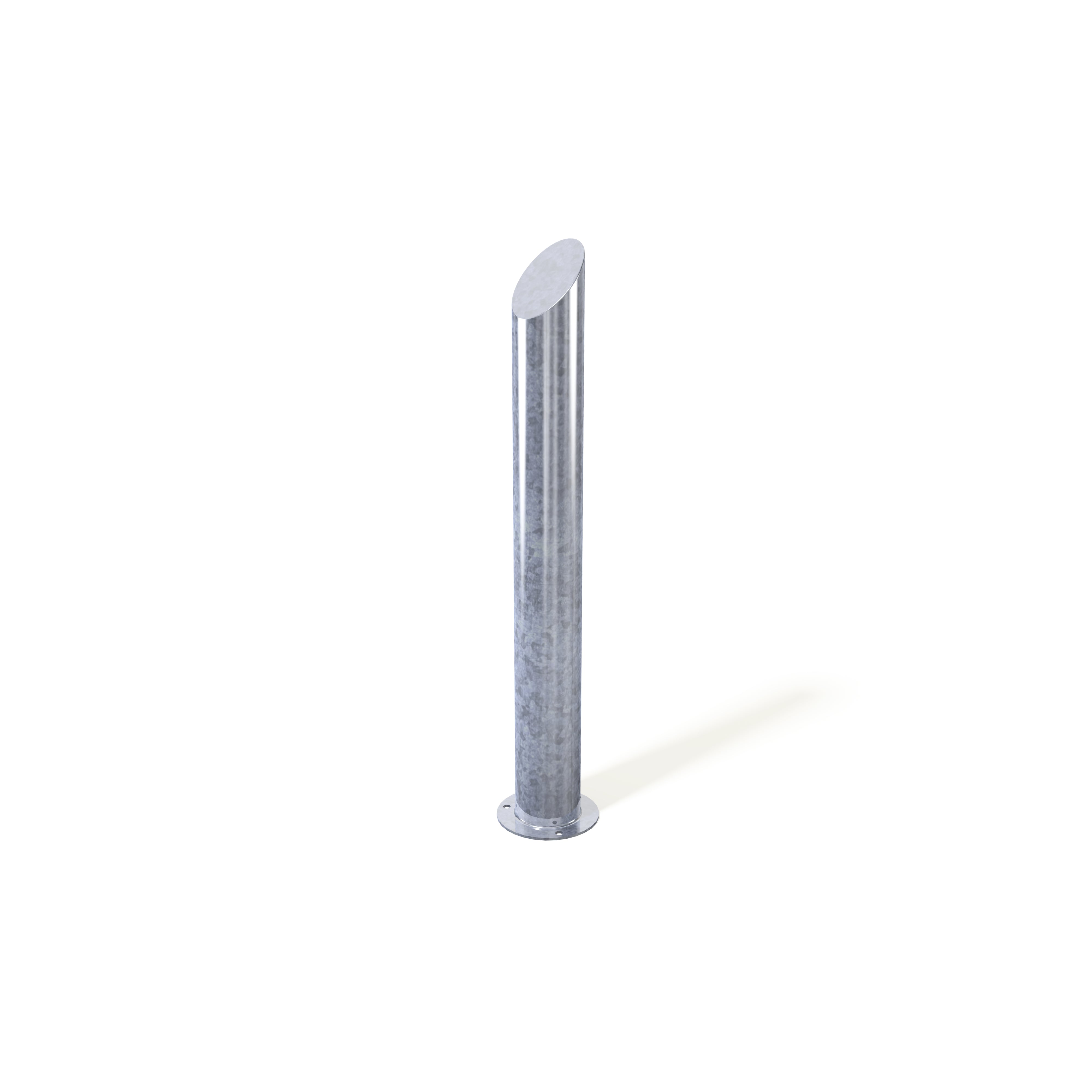 Mitre top bollard, removable fixing with padlock
