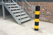 Black Yellow Hi-Vis Protection Bollards - 1500mm above ground - Store Fittings Direct