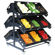 1200mm Double Sided Mobile Fruit and Vegetable Display - Store Fittings Direct