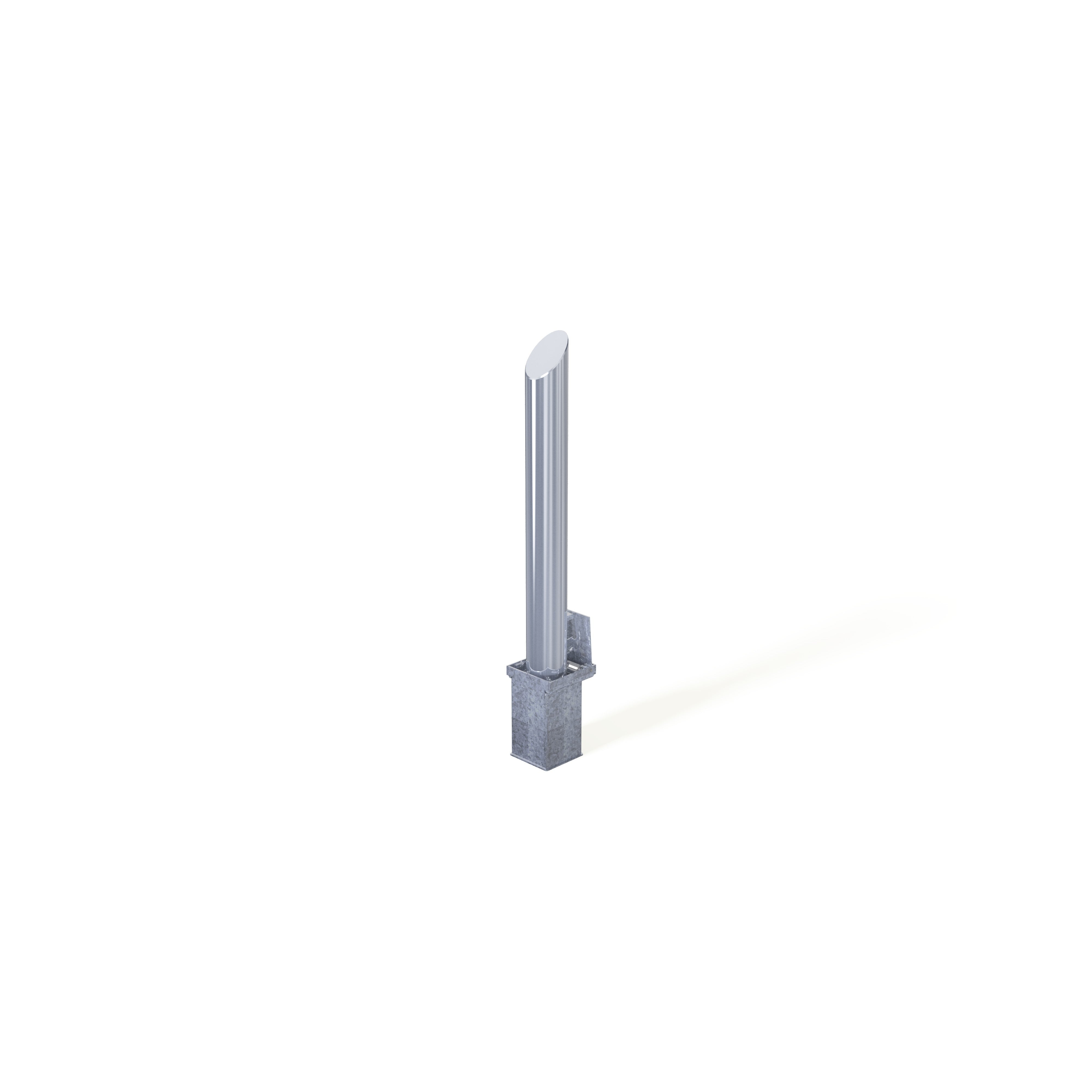 Stainless steel bollard removed from its socket