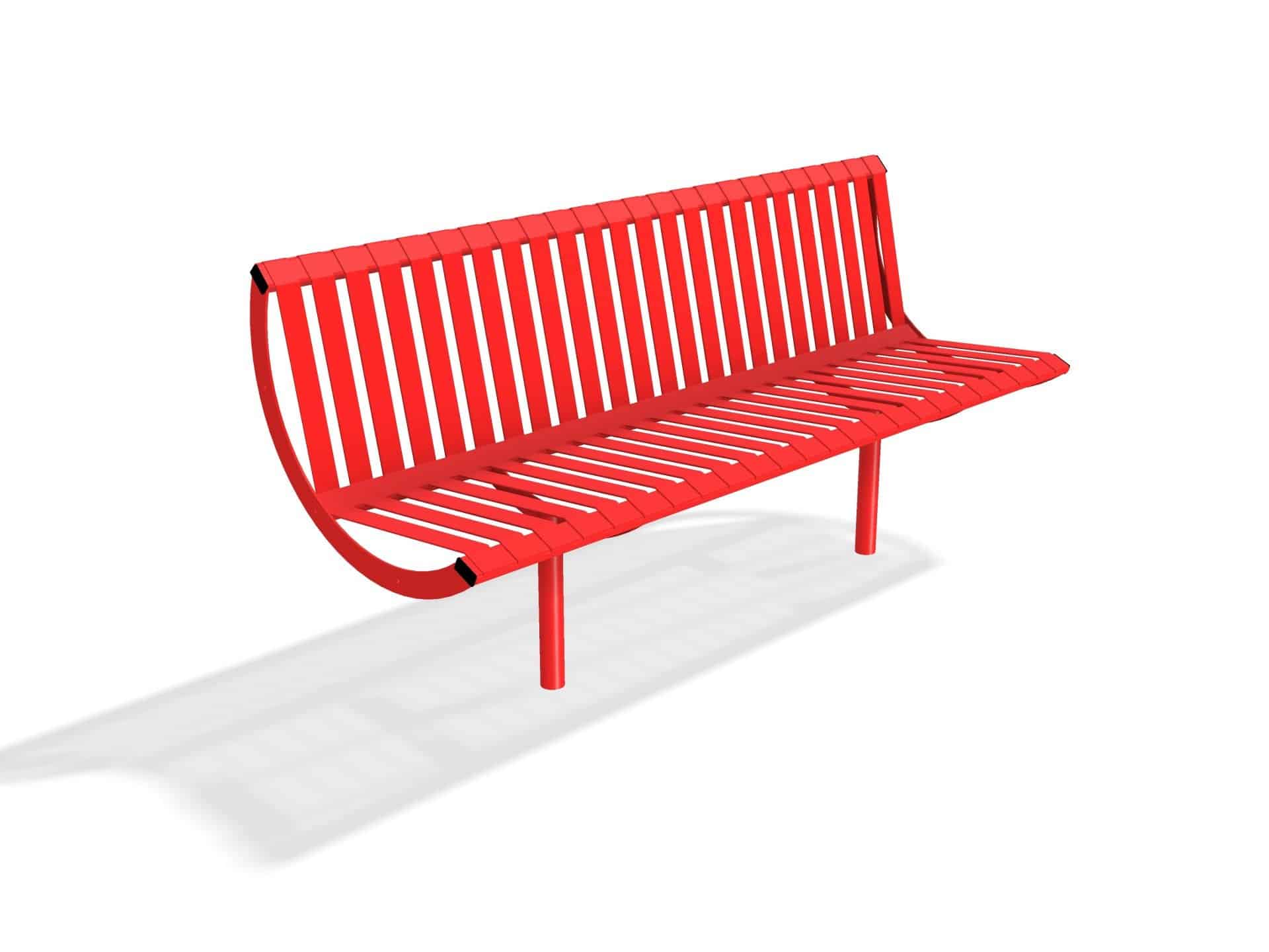 Rockingham Steel Seat Bench  with Back | Street Furniture
