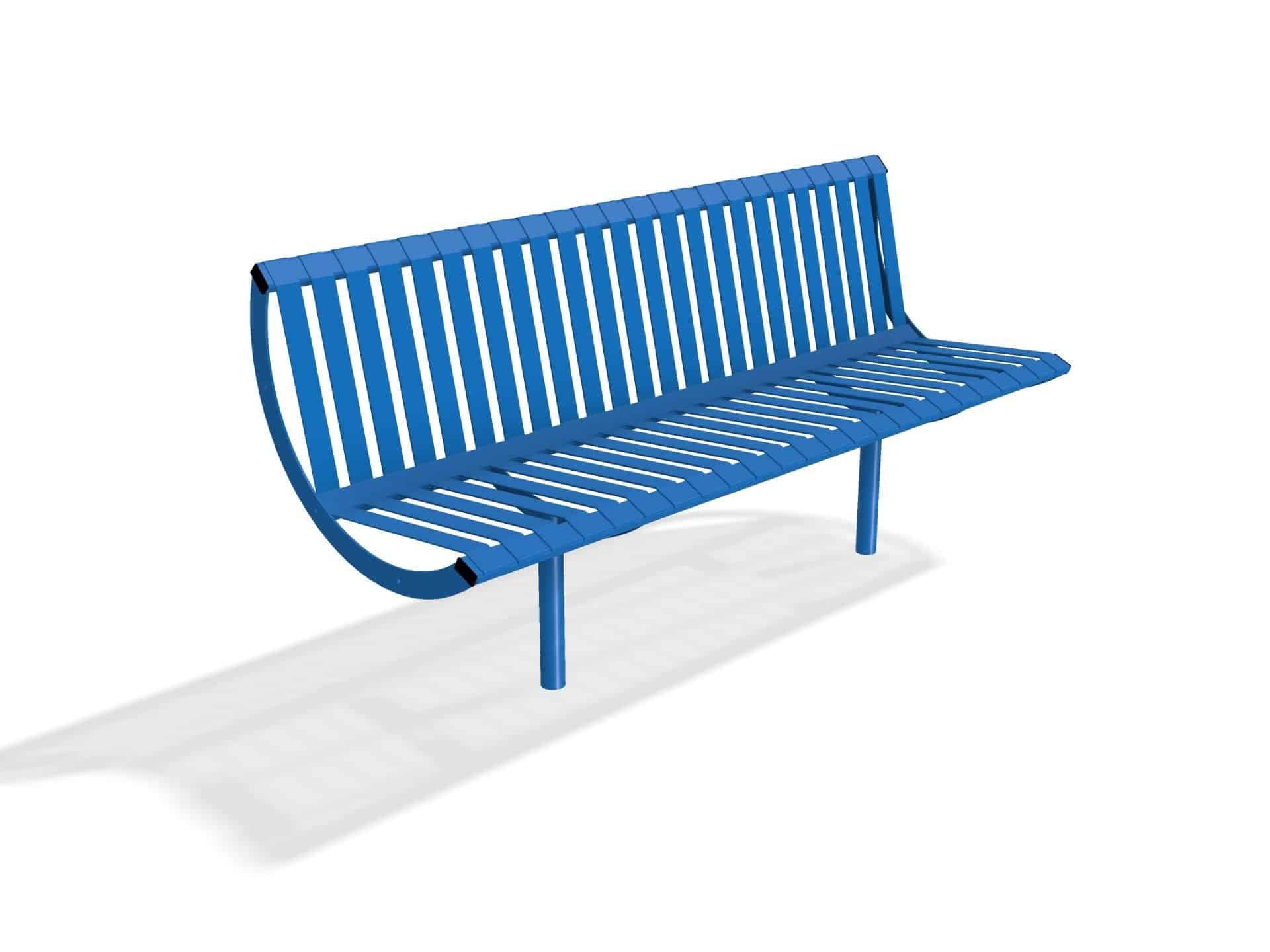 Rockingham Steel Seat Bench  with Back | Street Furniture