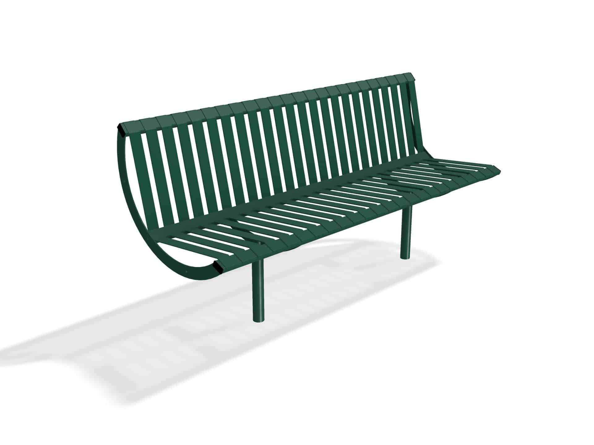 Rockingham Steel Seat Bench  with Back | Street Furniture