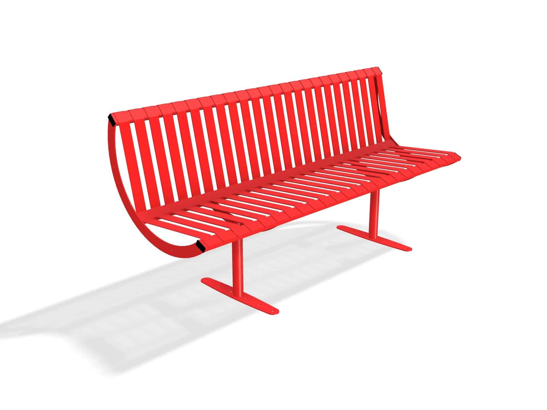 Rockingham Steel Seat Bench  with Back | Street Furniture