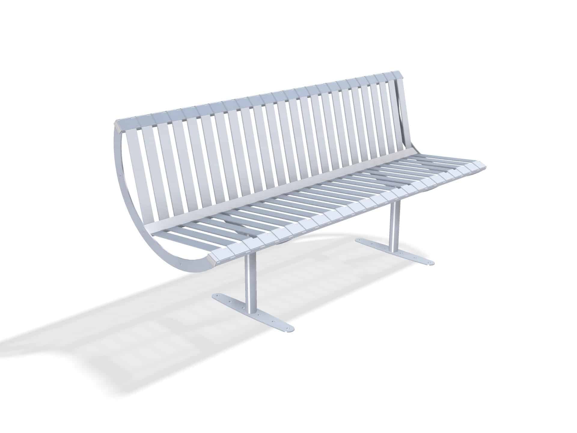 Rockingham Steel Seat Bench  with Back | Street Furniture