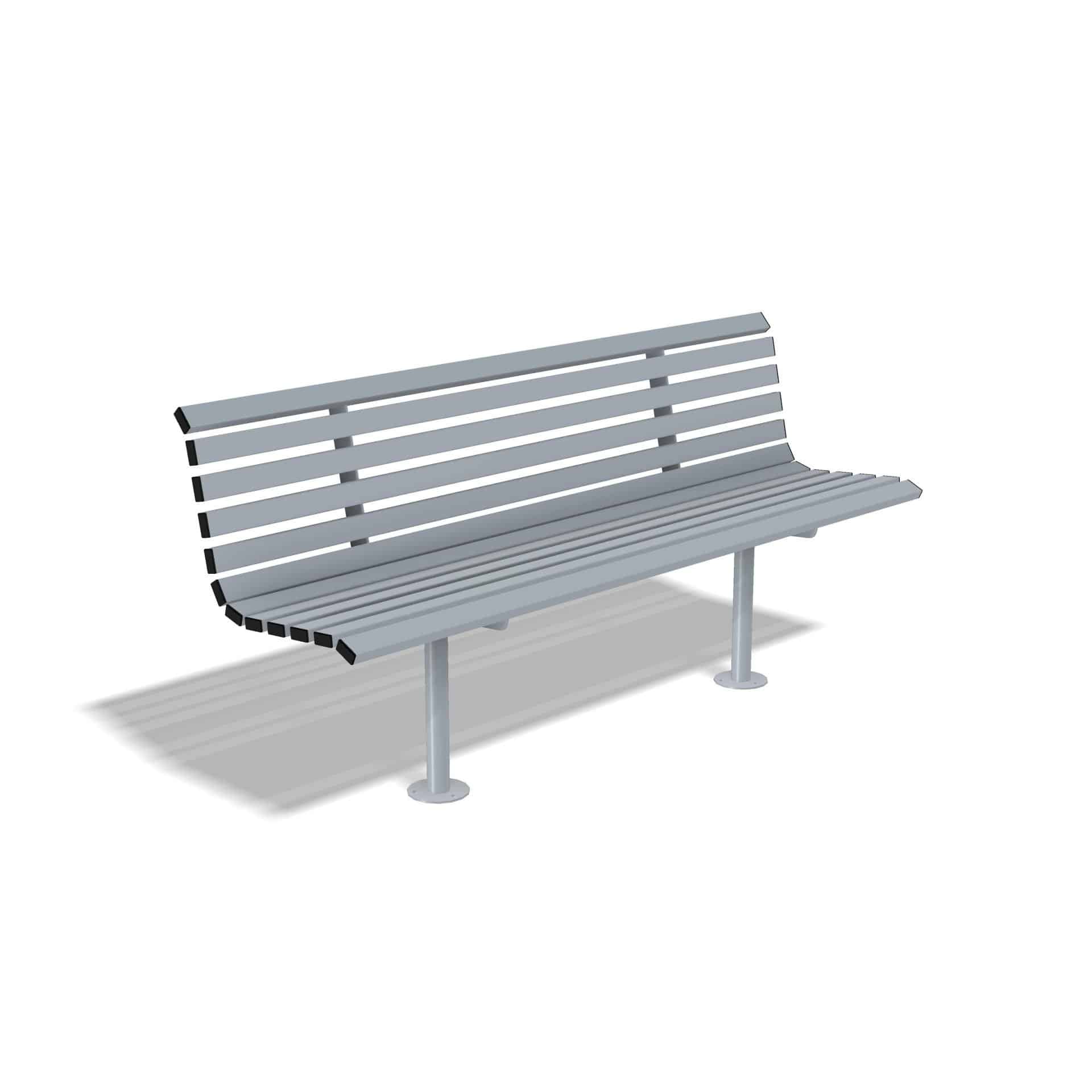 Drayton Outdoor Steel Bench Seat with Back | Street Furniture