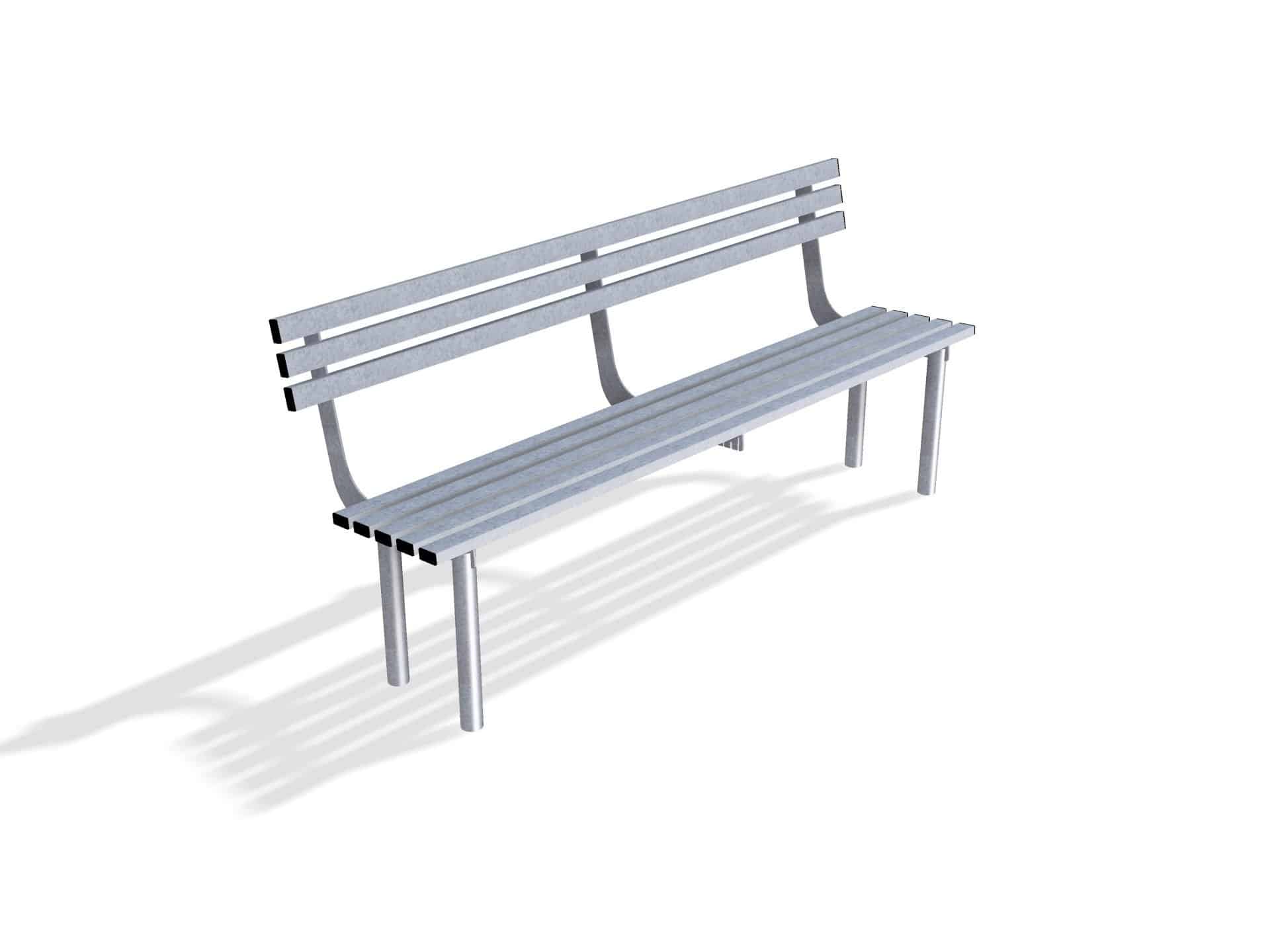 Outdoor Mild Steel Bench Seat with Back  | Haddon Street Furniture